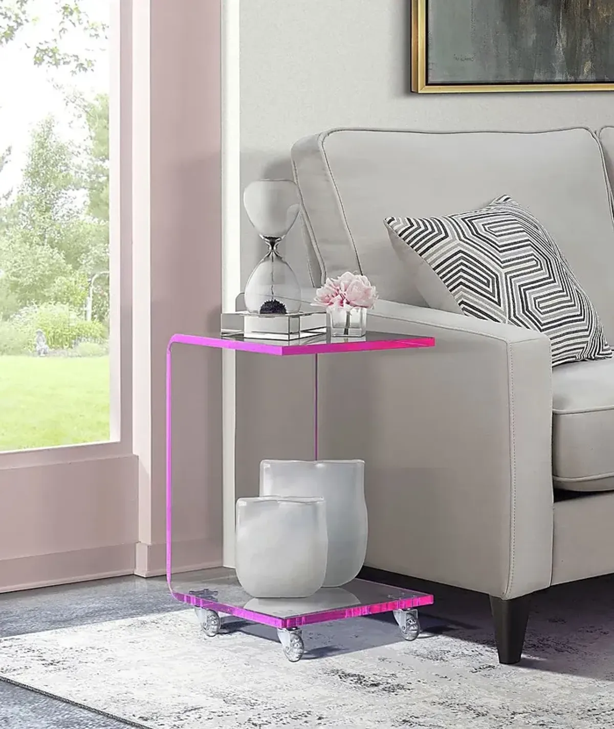 Hemperly Pink Accent Table