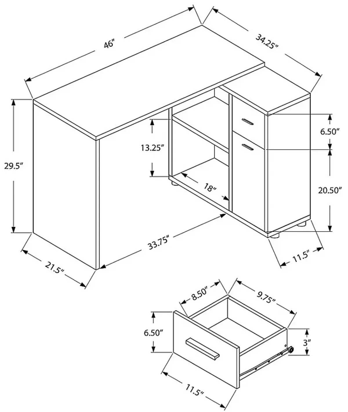 Bestrom Gray Desk