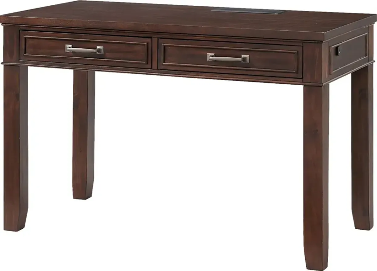 Lidemann Brown Desk with Fingerprint Lock