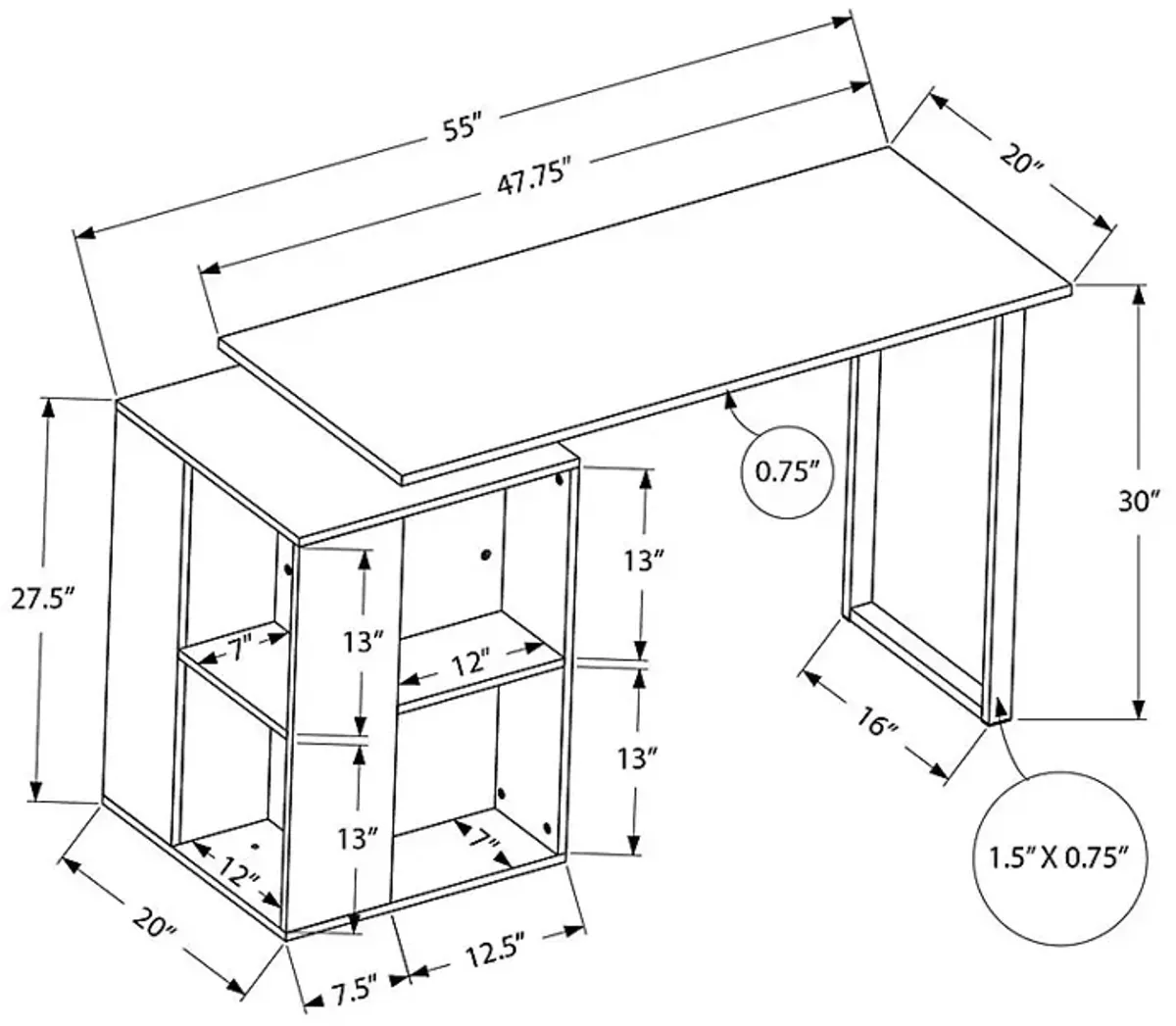 Monteron Black Desk