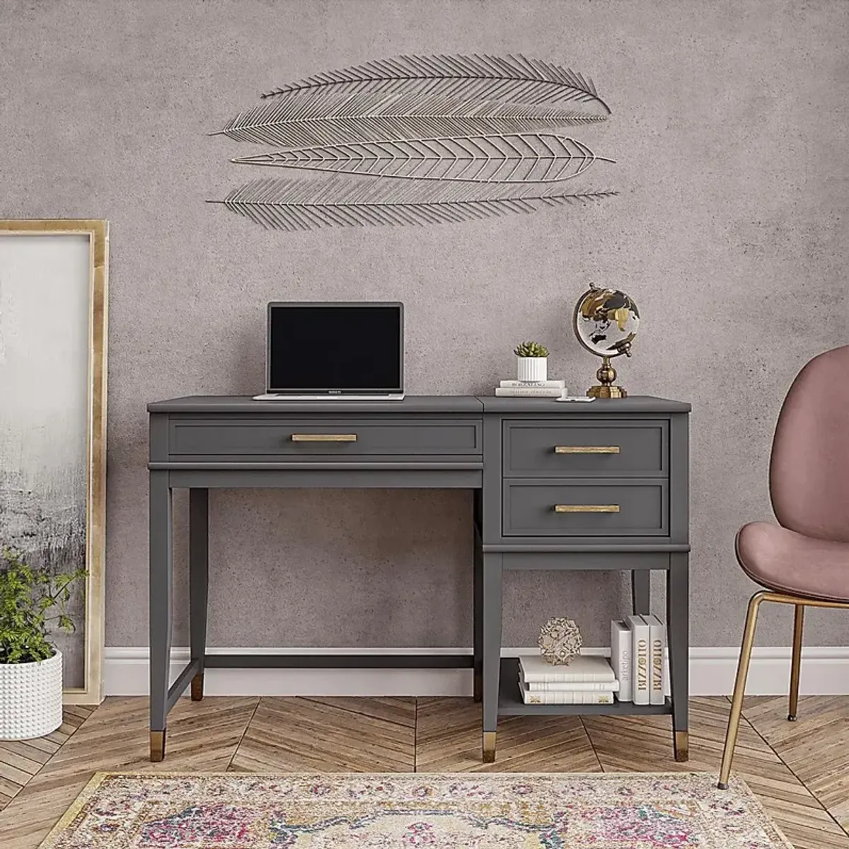 Tulagin Gray Lift-Top Desk