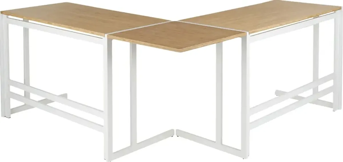 Sweetbriar White L-Shaped Computer Desk