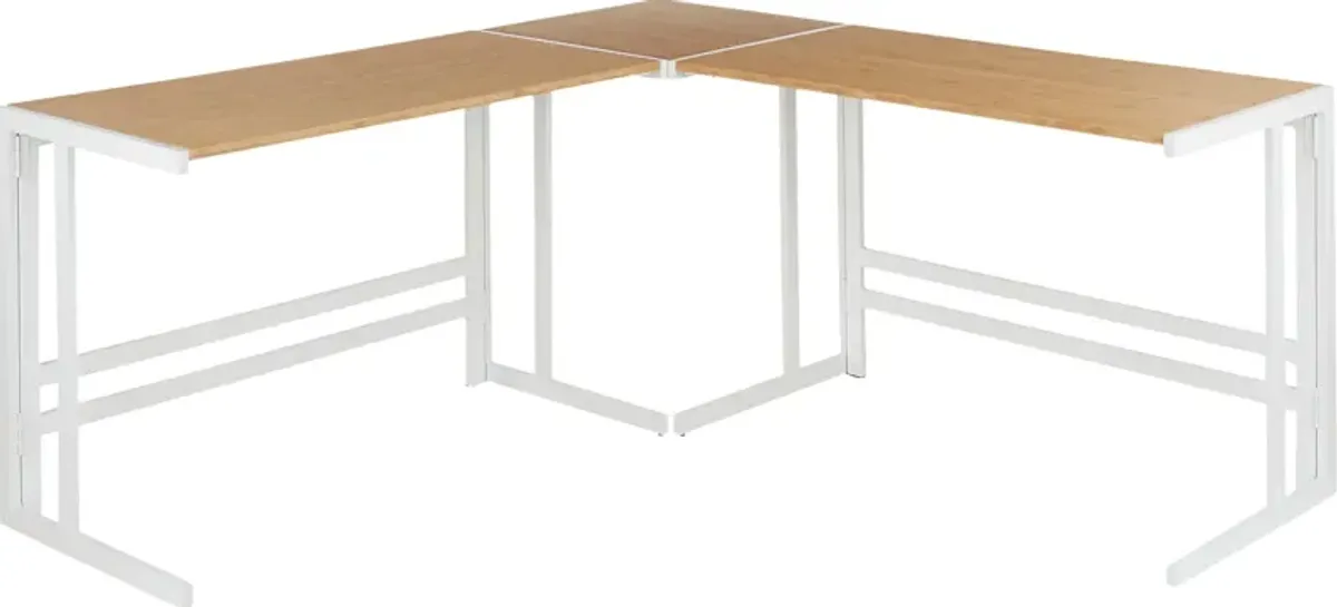 Sweetbriar White L-Shaped Computer Desk