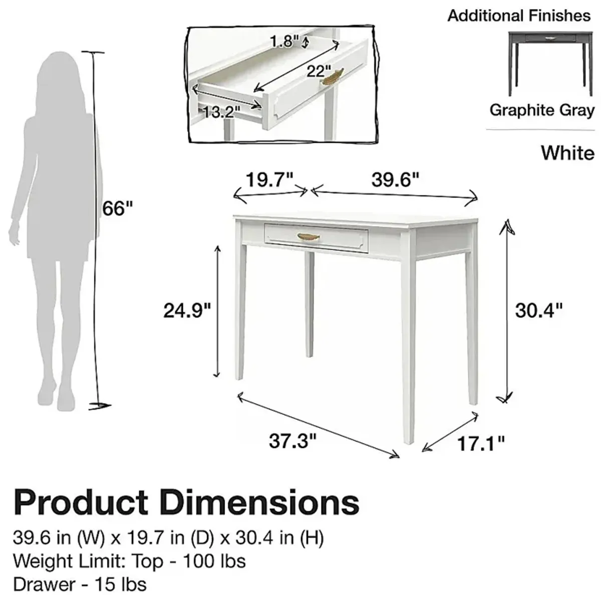 Canberra White Desk