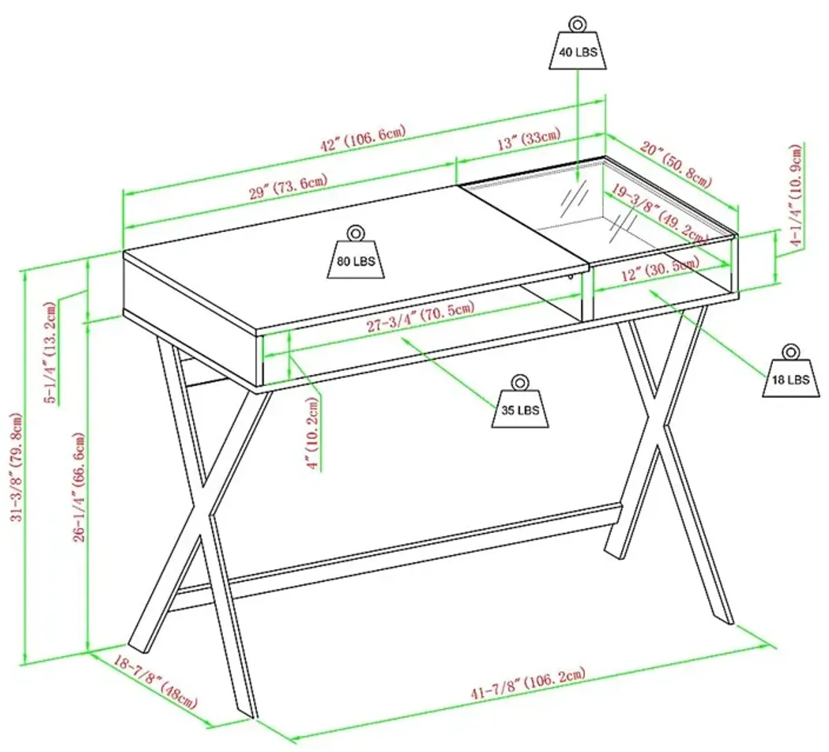 Banderra Brown Desk