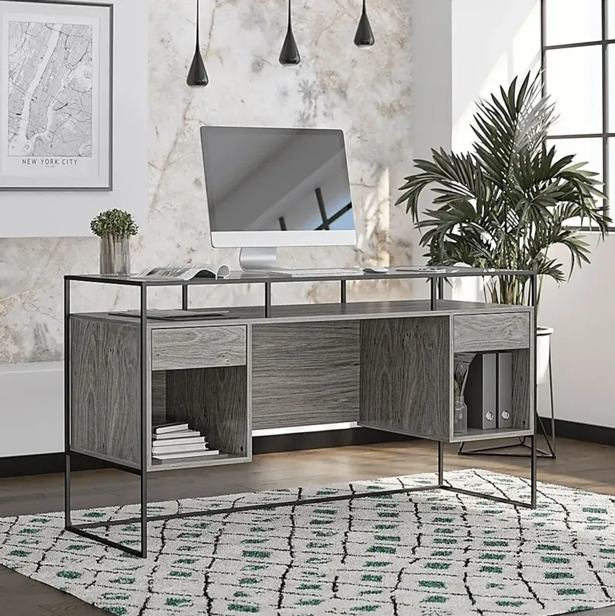 Carizzo Gray Desk