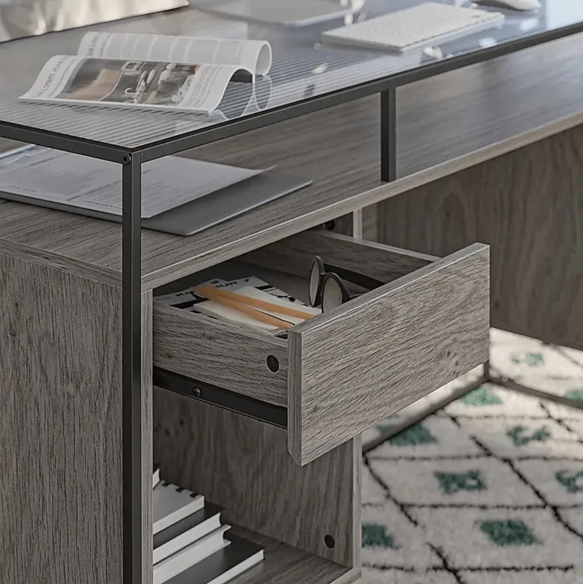 Carizzo Gray Desk