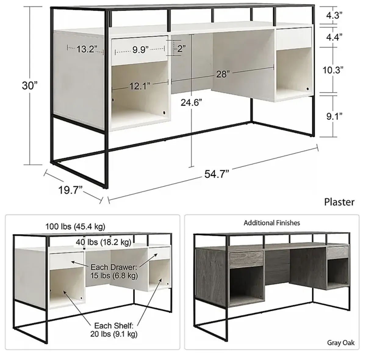 Carizzo Gray Desk