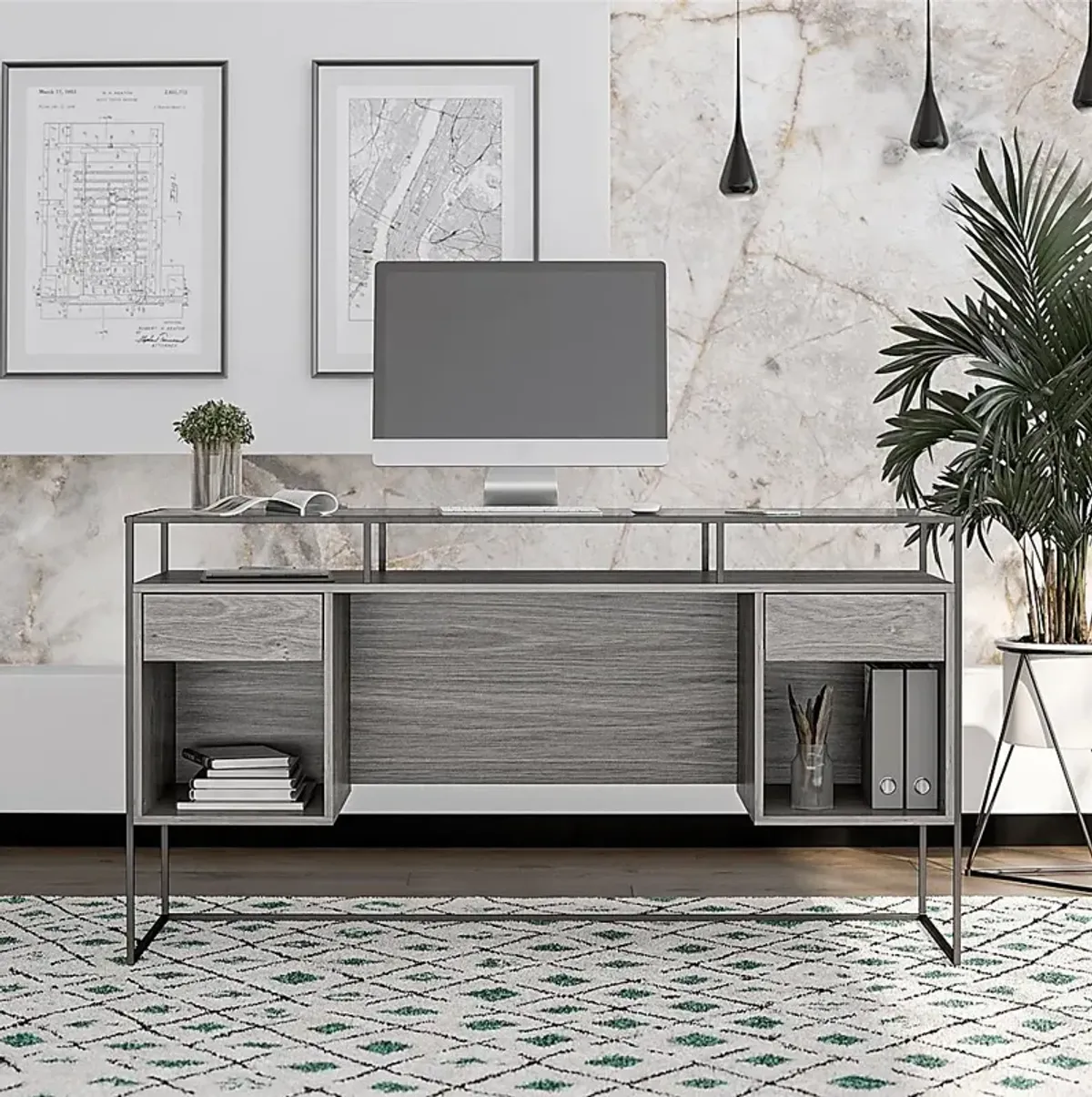 Carizzo Gray Desk