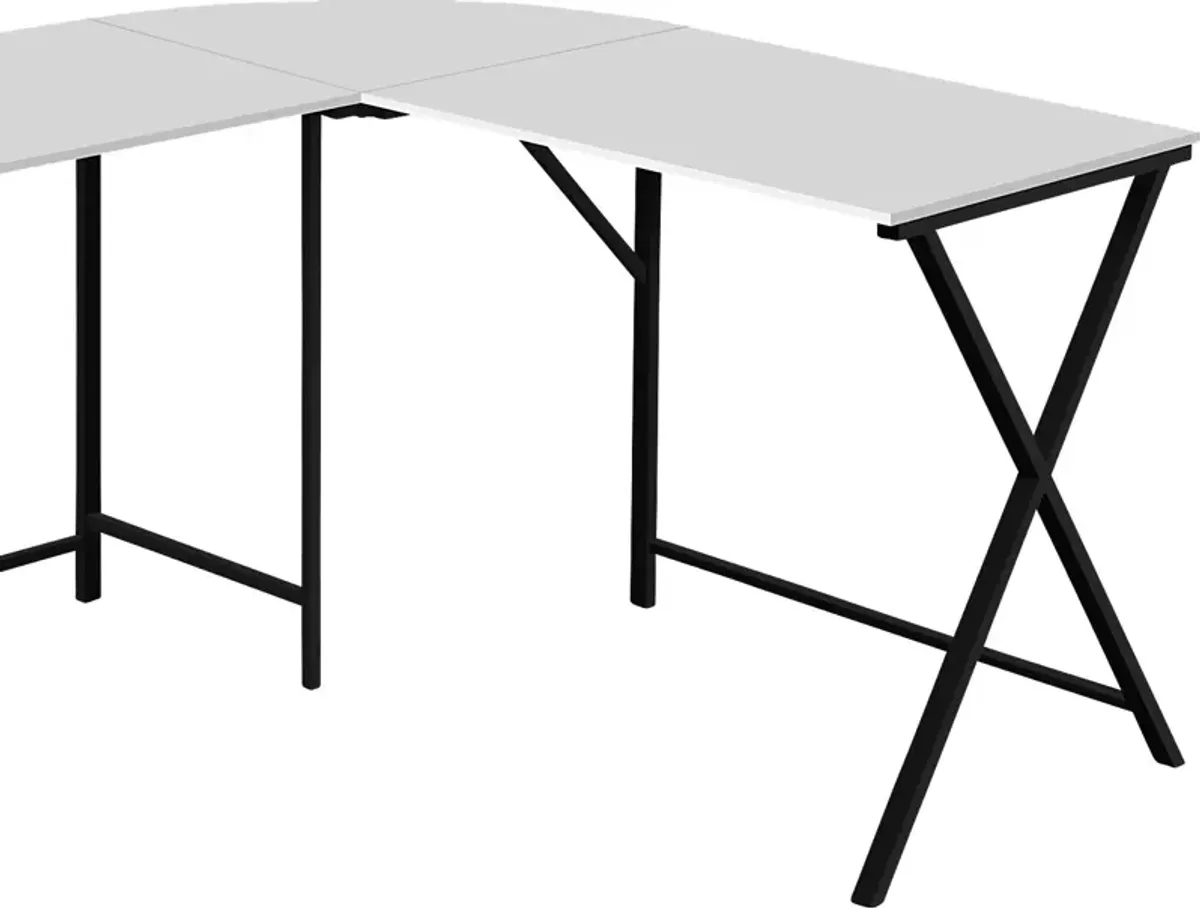 Danalyn White L-Shaped Computer Desk