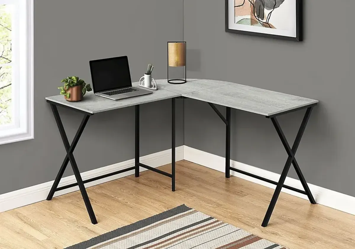 Danalyn Gray L-Shaped Computer Desk