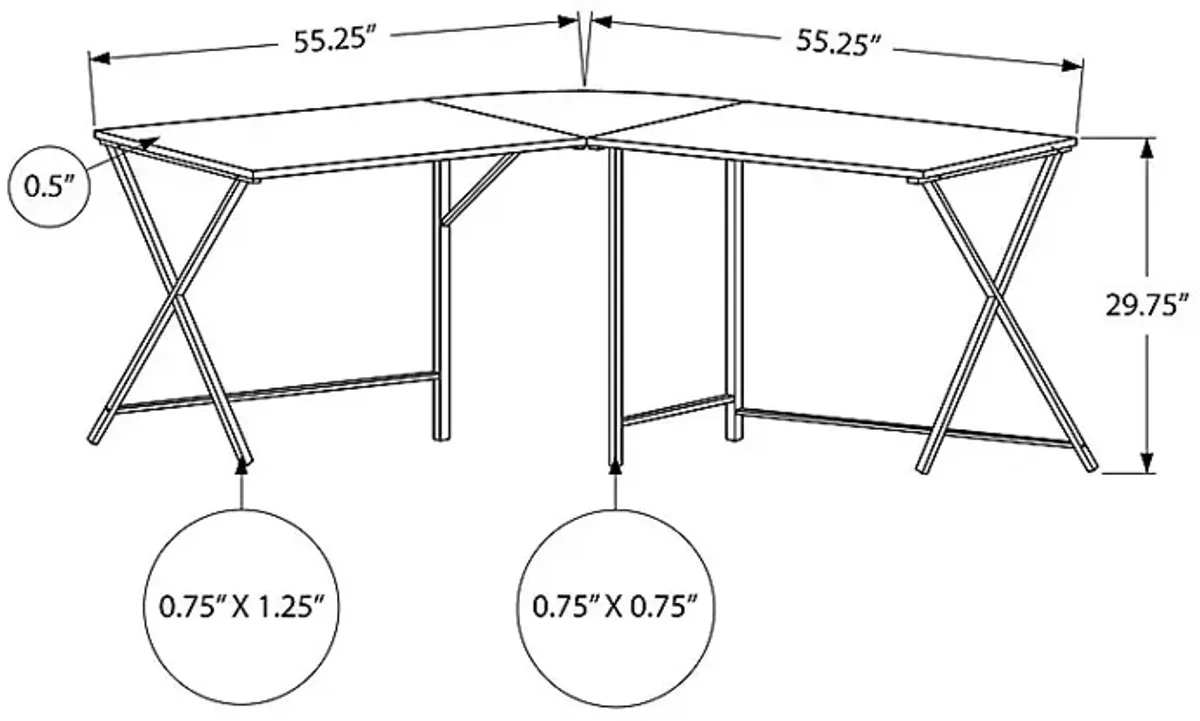 Danalyn Gray L-Shaped Computer Desk