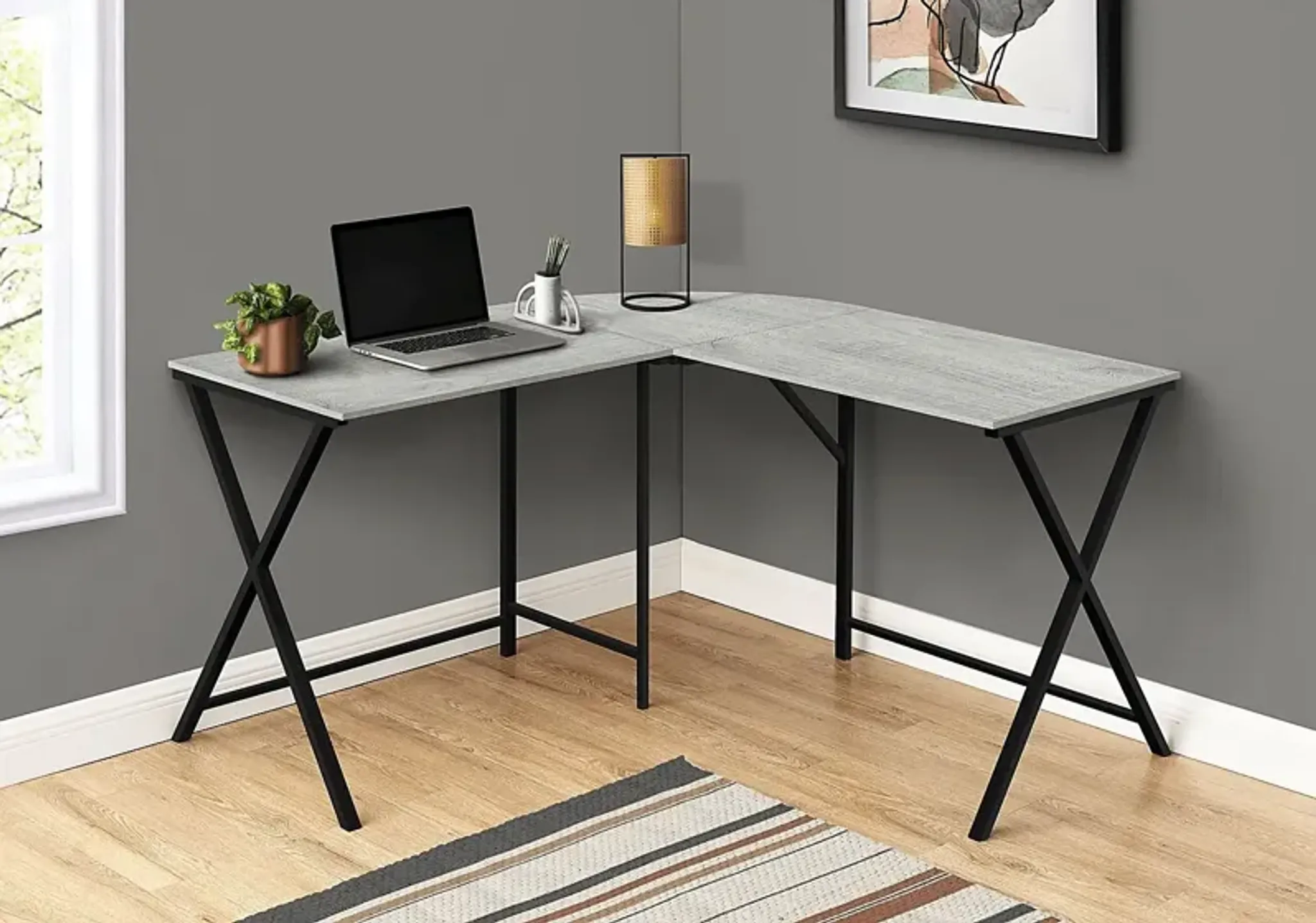 Danalyn Gray L Shaped Computer Desk Rooms To Go | Furniture.com