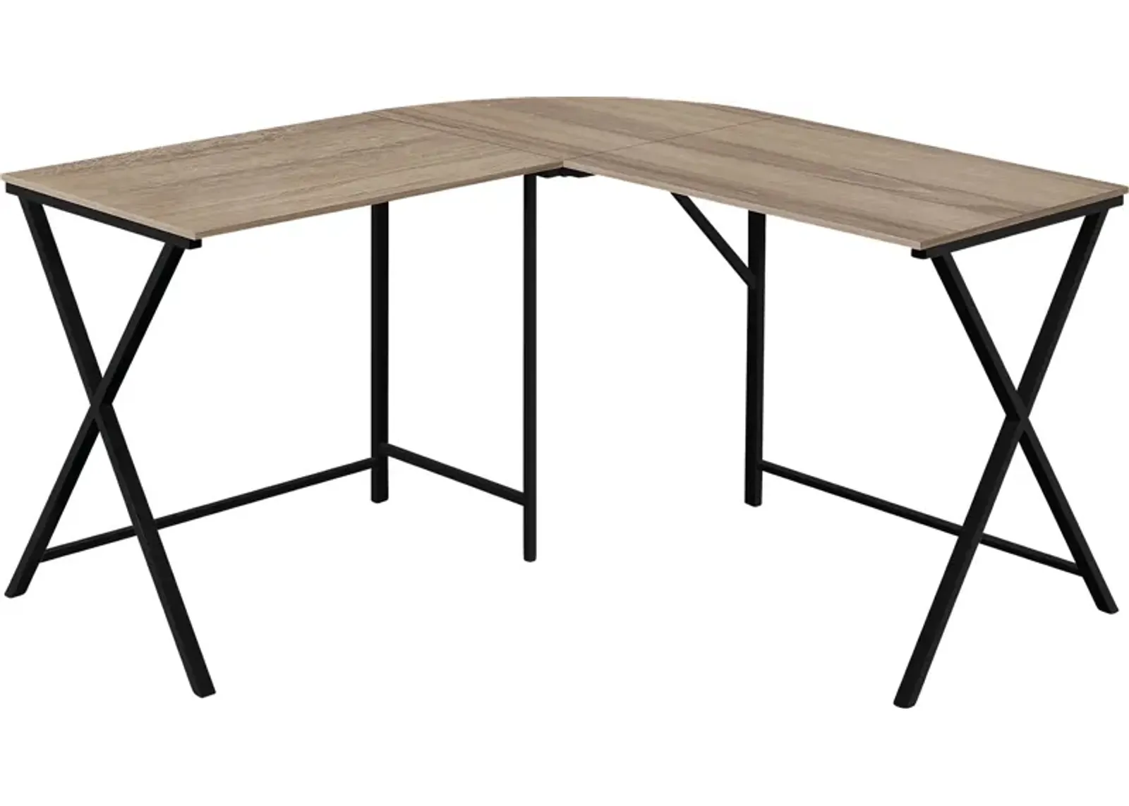 Danalyn Taupe L-Shaped Computer Desk