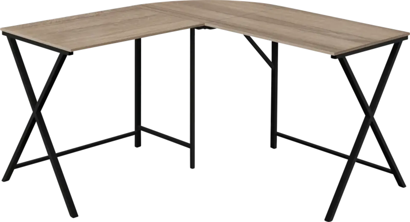 Danalyn Taupe L-Shaped Computer Desk