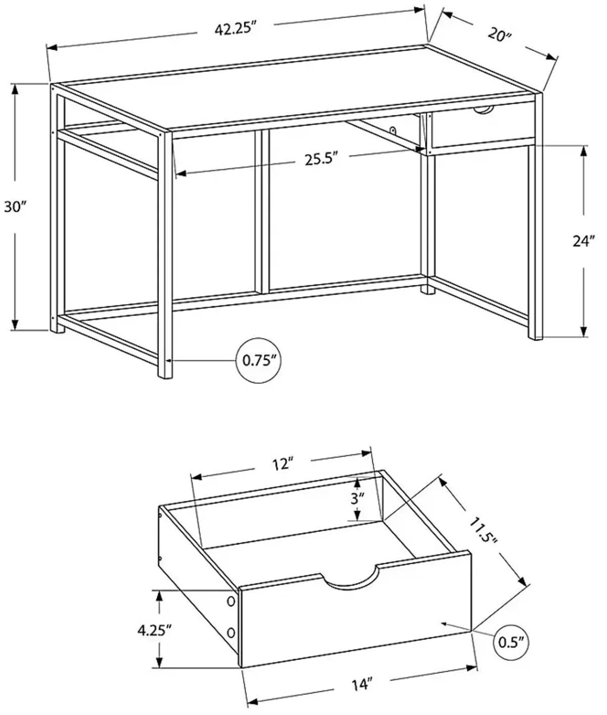 Dexired Gray Desk