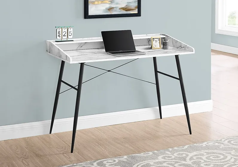 Lambright White Marble Desk