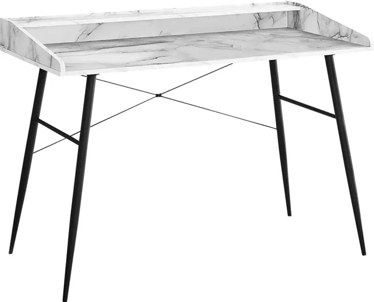 Lambright White Marble Desk