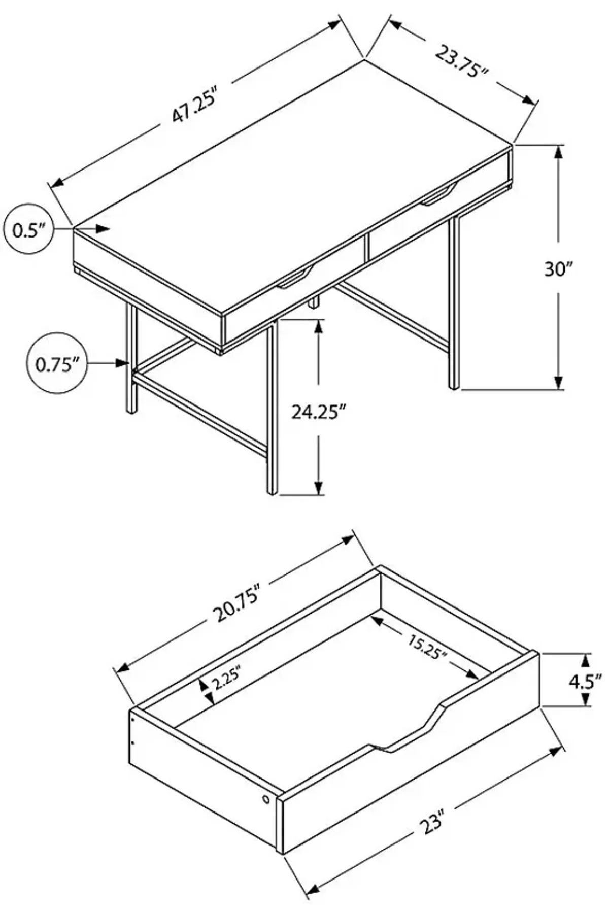 Rockmart Gray Desk