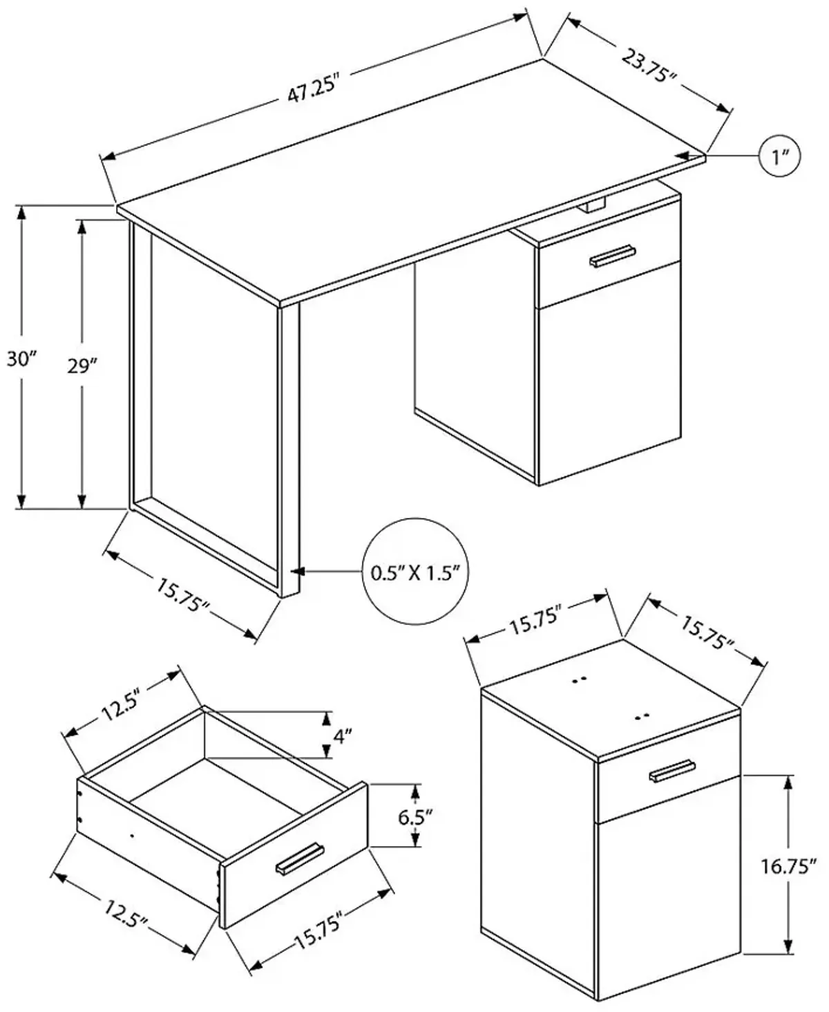 Washita White Desk