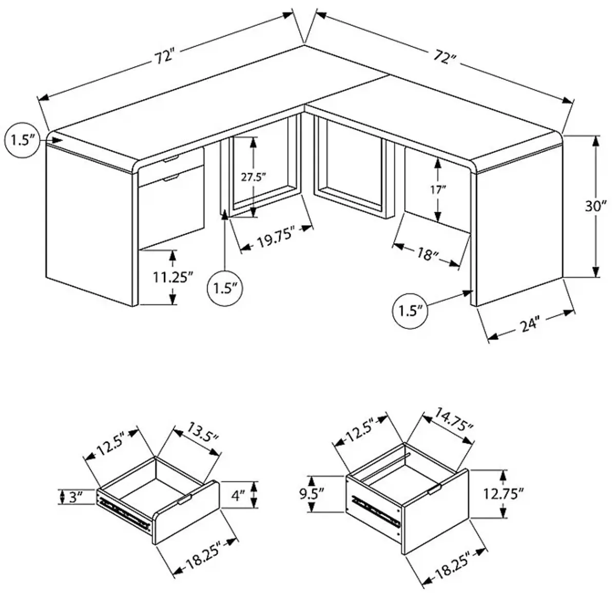 Ashcrest White Desk