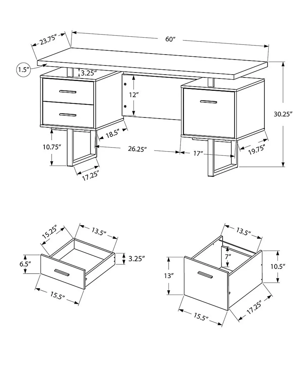 Billingsly Silver Desk