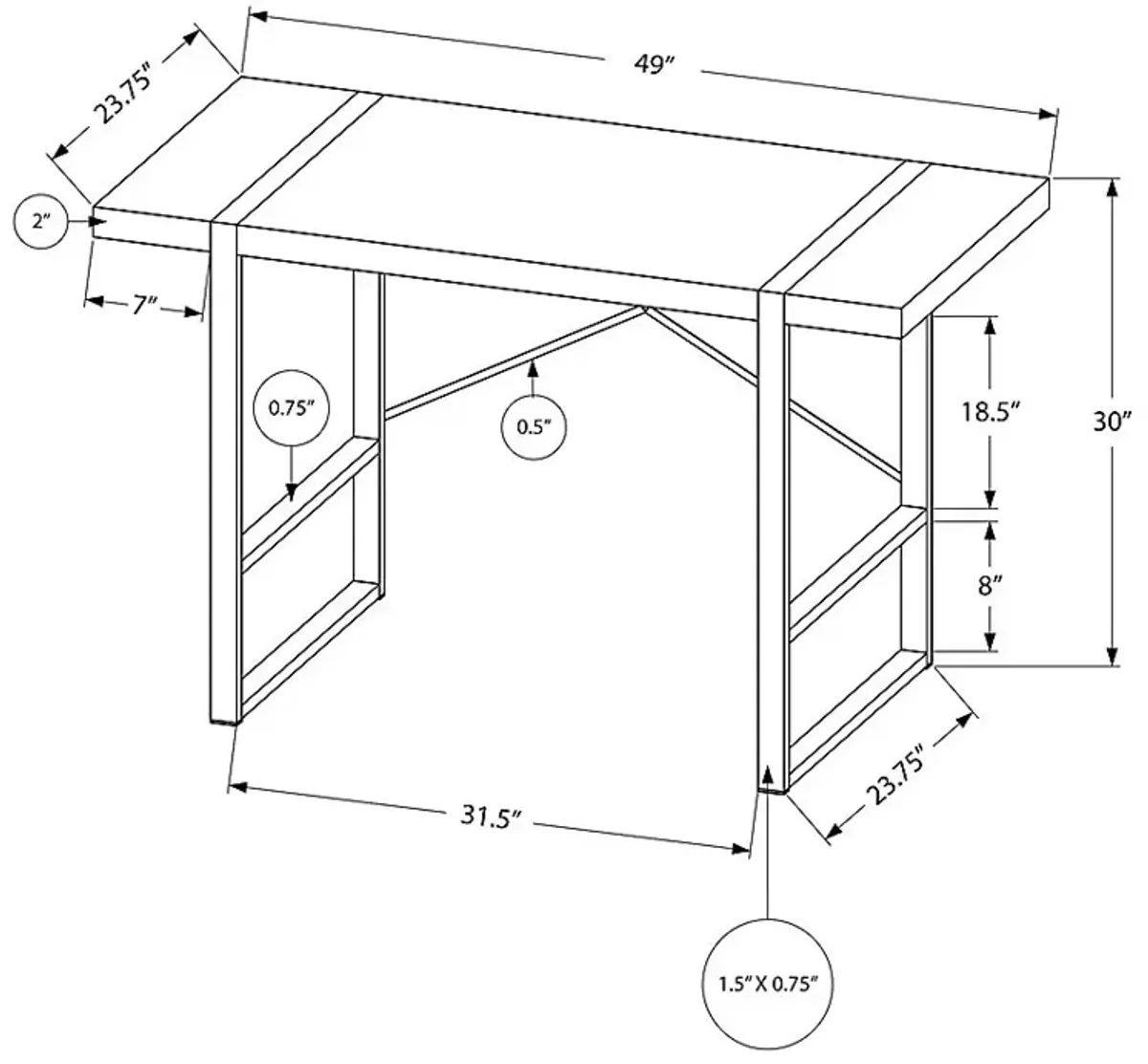 Jetton Brown Desk