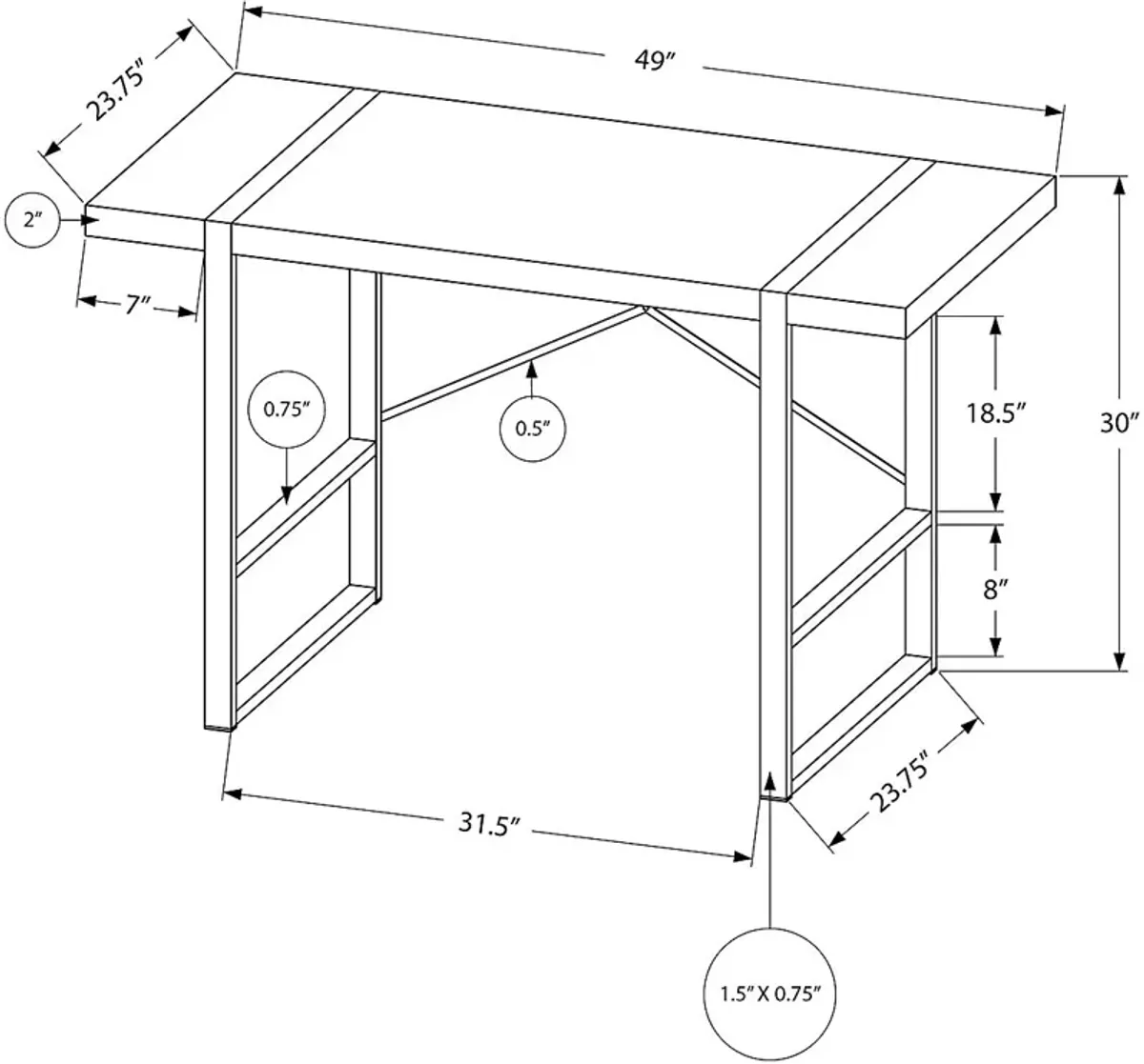 Corryville Silver Desk