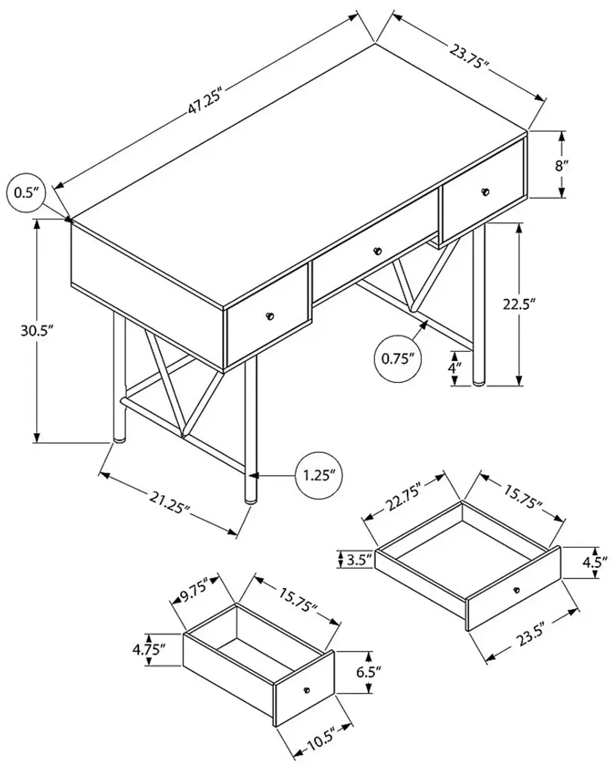 Winterthure Walnut Desk