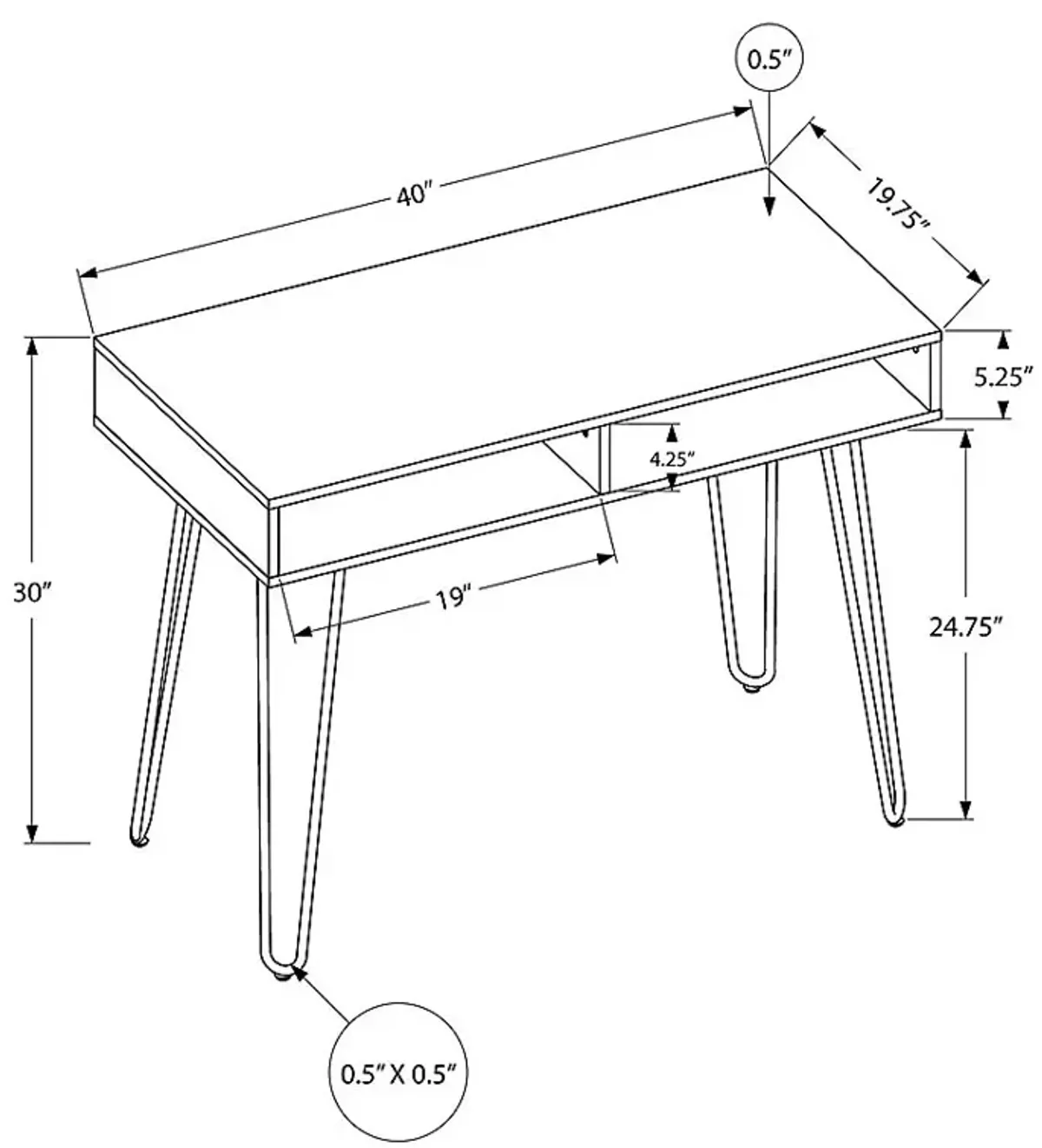 Waterpine Taupe Desk