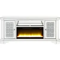Carlingford Silver 67 in. Console, With Electric Fireplace