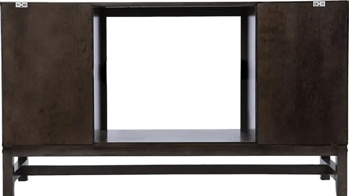 Lysander I Brown 54 in. Console, With Color Changing Electric Fireplace