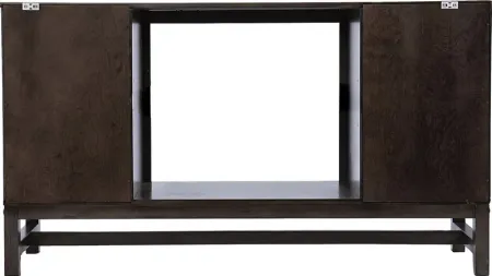 Lysander IV Brown 54 in. Console, With Touch Panel Electric Log Fireplace