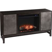 Lysander IV Brown 54 in. Console, With Touch Panel Electric Log Fireplace
