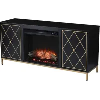 Tattershal IV Black 58 in. Console, With Touch Panel Electric Fireplace