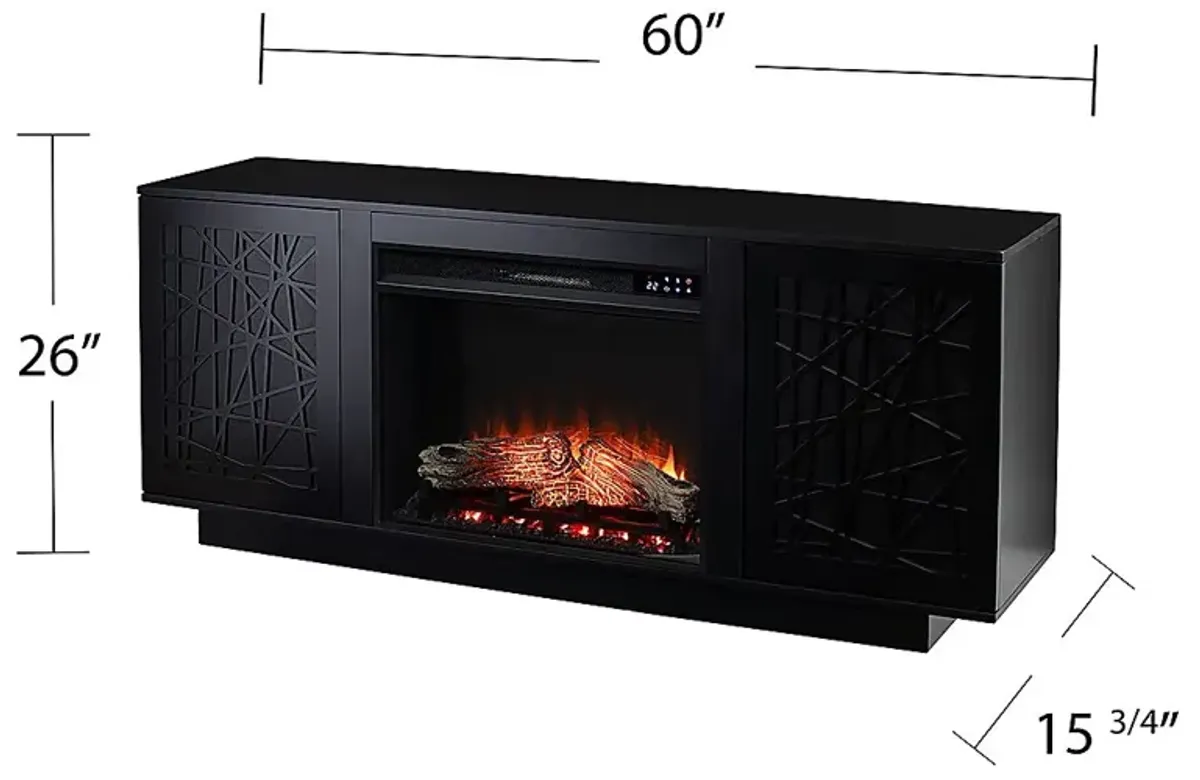 Cannonwolde IV Black 60 in. Console, With Touch Panel Electric Fireplace