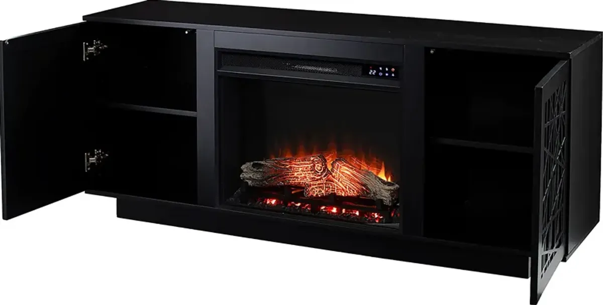 Cannonwolde IV Black 60 in. Console, With Touch Panel Electric Fireplace