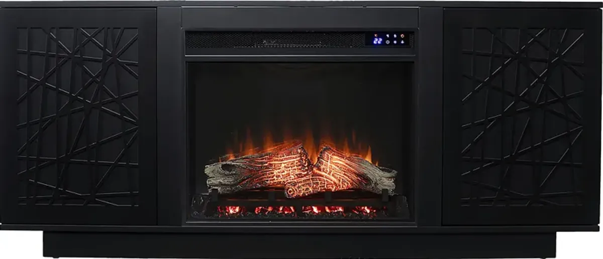 Cannonwolde IV Black 60 in. Console, With Touch Panel Electric Fireplace