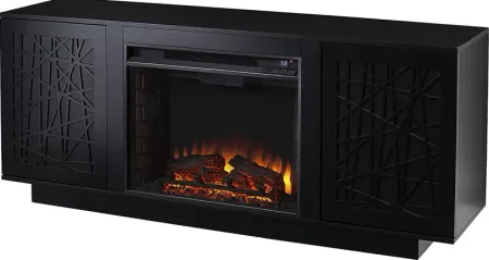 Cannonwolde II Black 60 in. Console, With Electric Fireplace