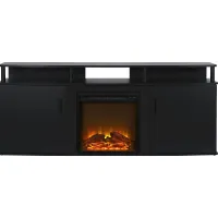 Alguire Black 63 in. Console with Electric Fireplace