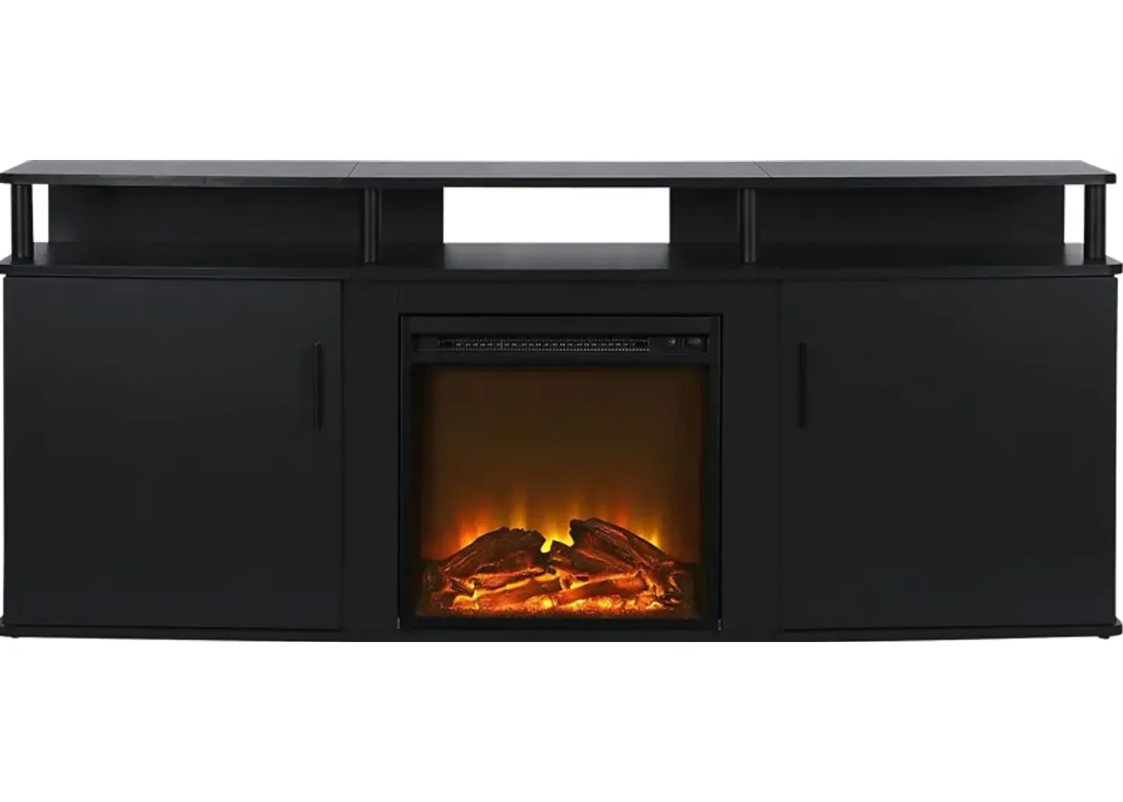 Alguire Black 63 in. Console with Electric Fireplace