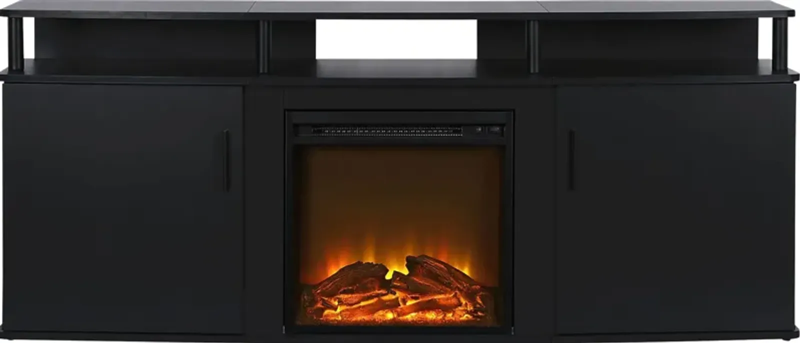 Alguire Black 63 in. Console with Electric Fireplace