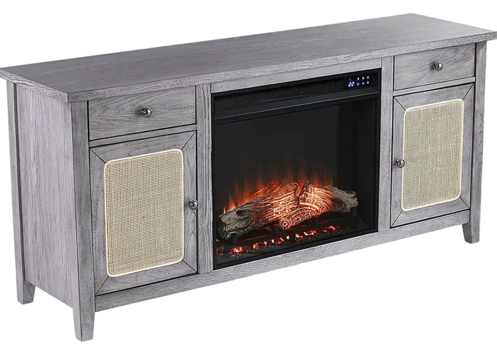 Welford IV Gray 58 in. Console with Touch Screen Electric Fireplace