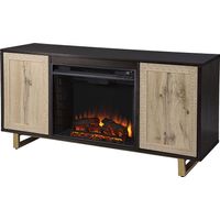 Linherk II Brown 54 in. Console, With Electric Log Fireplace