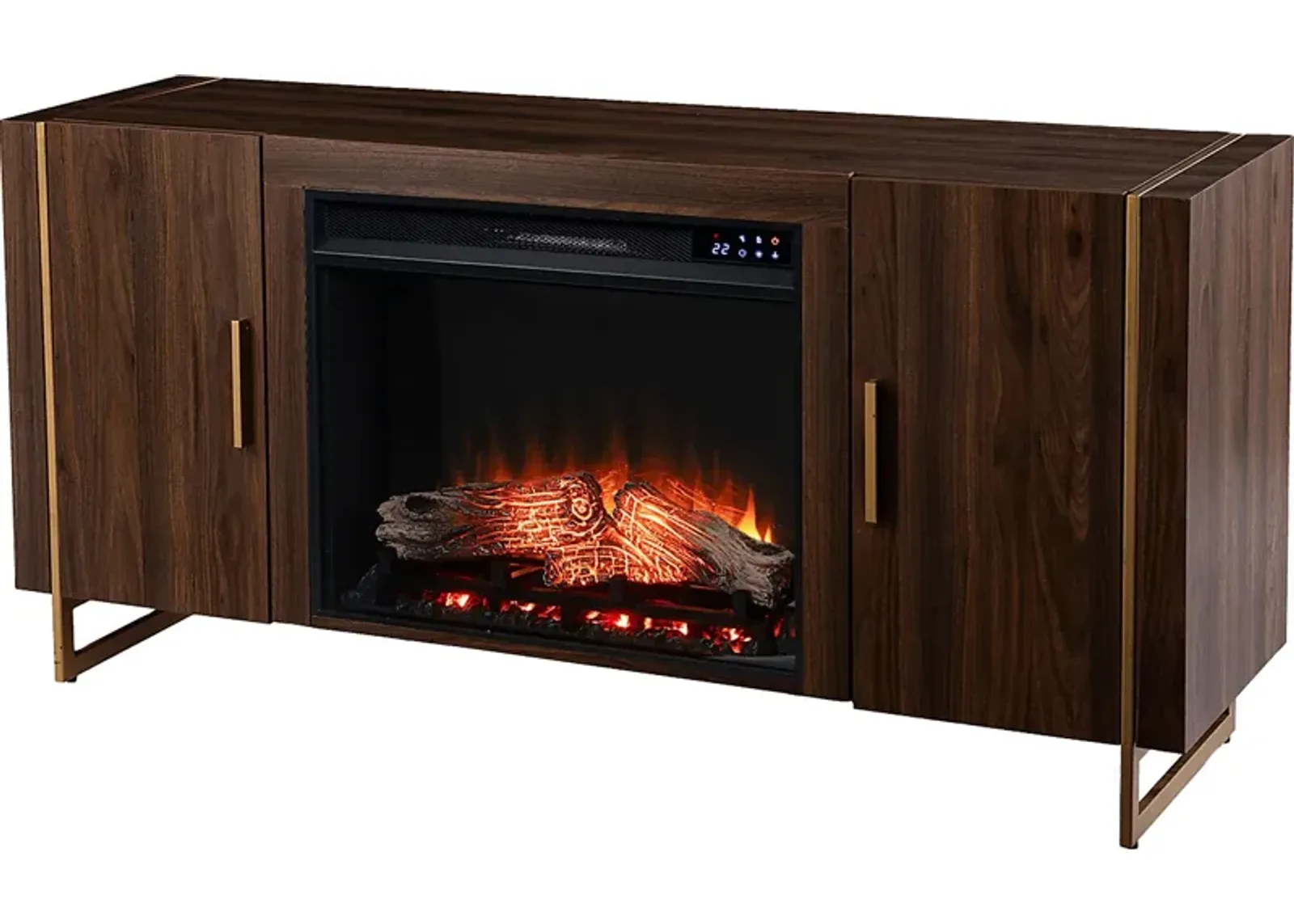 Buckthorne IV Brown 55 in. Console With Touch Panel Fireplace