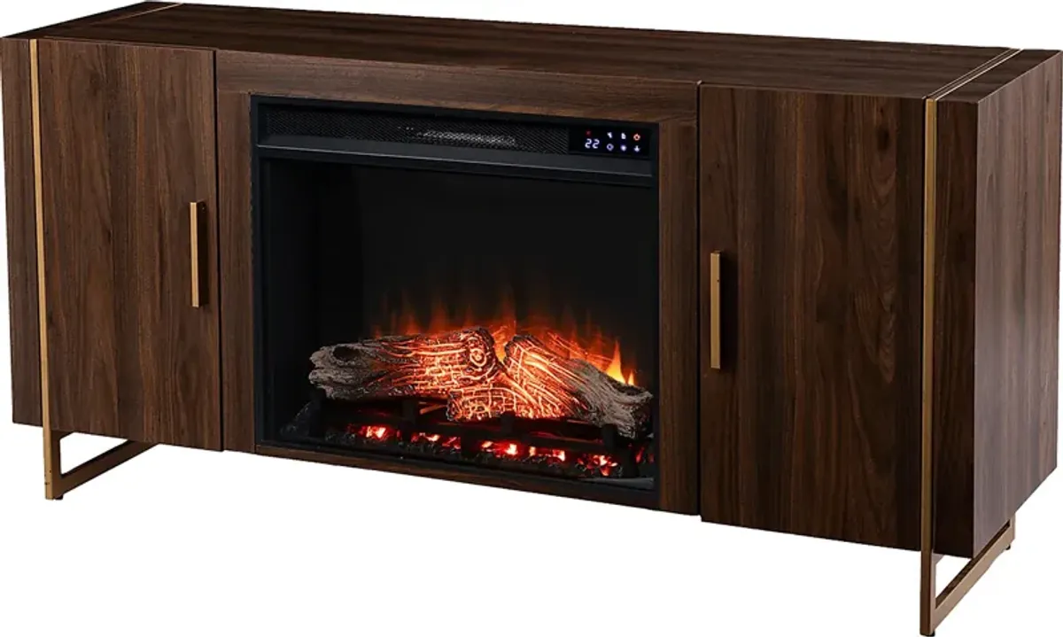 Buckthorne IV Brown 55 in. Console With Touch Panel Fireplace