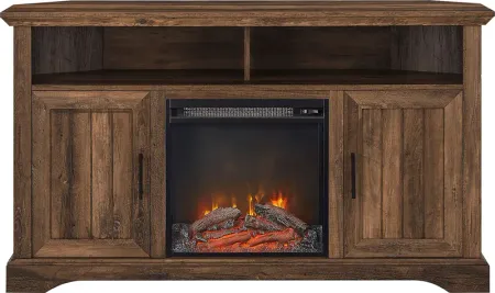 Bosswood Brown 54 in. Console With Electric Fireplace