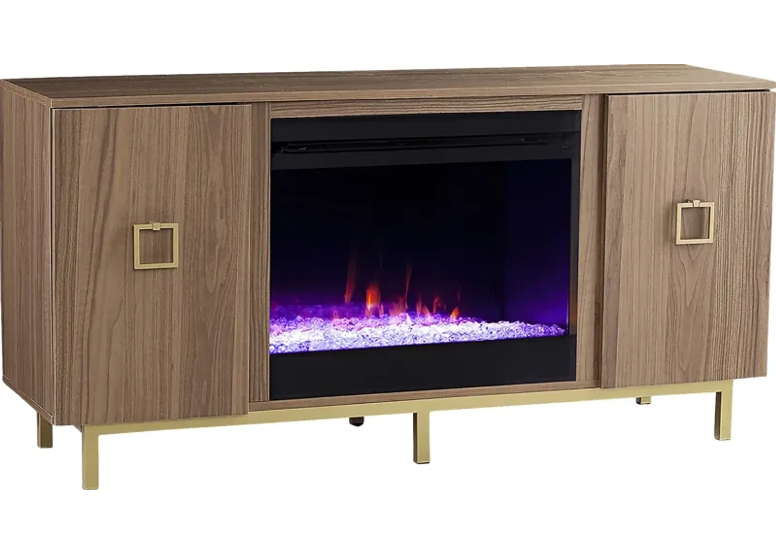 Columbiana I Natural 54 in. Console with Color Changing Fireplace