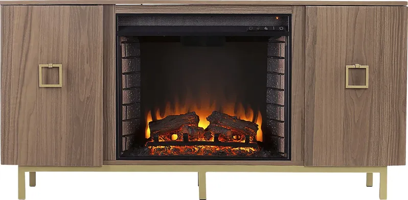 Columbiana II Natural 54 in. Console with Electric Fireplace Electric Fireplace