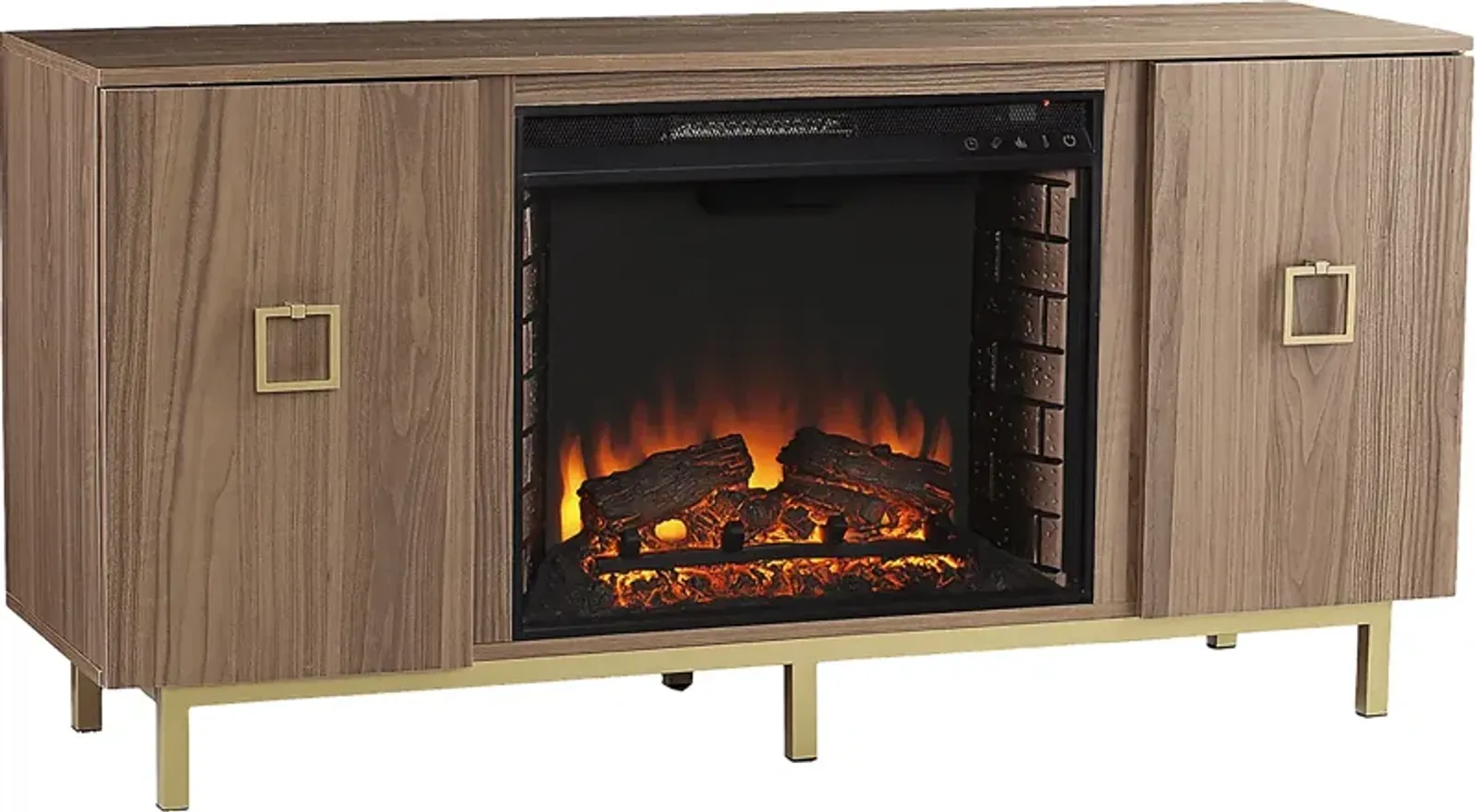 Columbiana II Natural 54 in. Console with Electric Fireplace Electric Fireplace